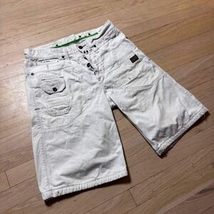 G-Star Raw Army Loose 1/2 White Cargo Shorts Mens Size 31 Utility Denim 91305